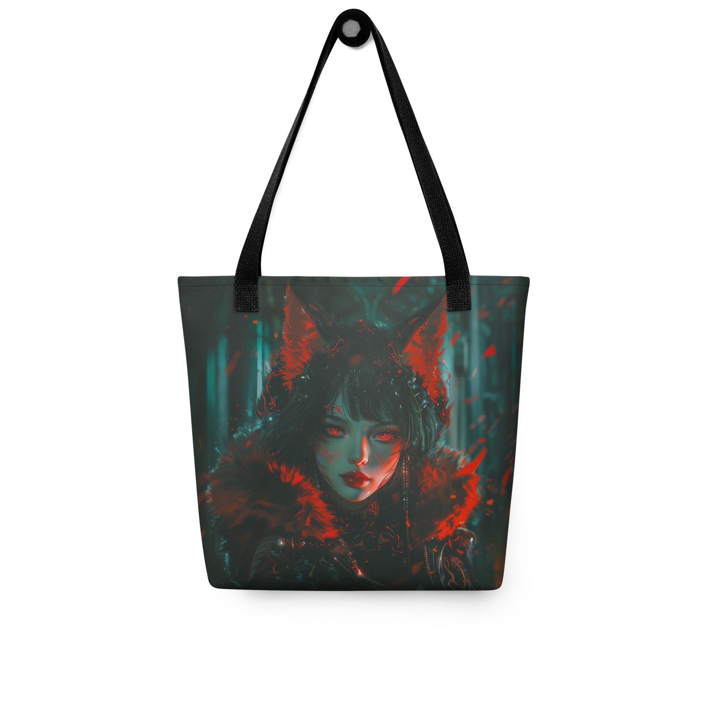 DARK RED WOLF LADY - Tote bag Small