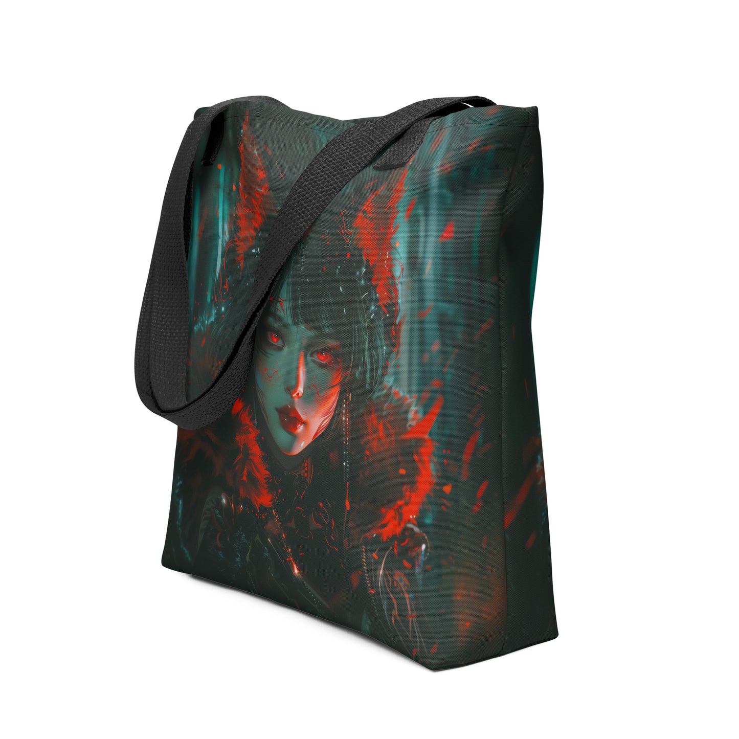 DARK RED WOLF LADY - Tote bag Small